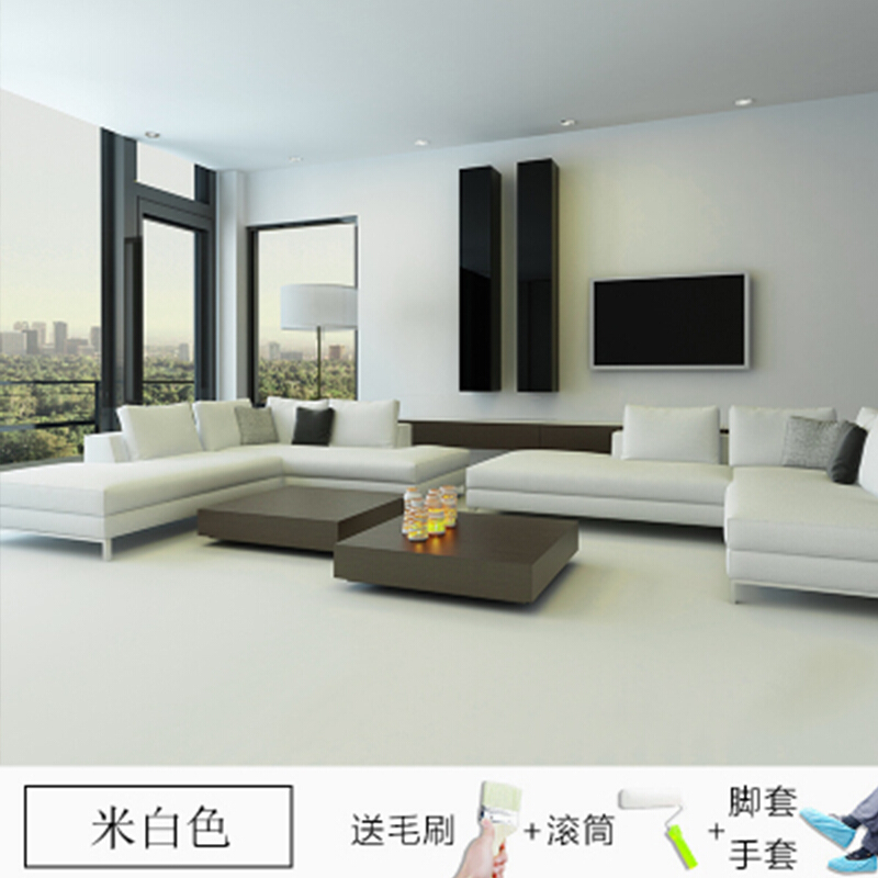 刷墙漆 防水乳胶漆 墙面漆油漆涂料漆墙漆 水性地坪漆-米白色