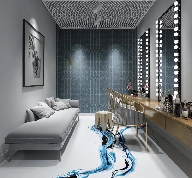 水墨地坪漆艺术涂料室内民宿酒店展厅中国风复古地面漆环氧树脂