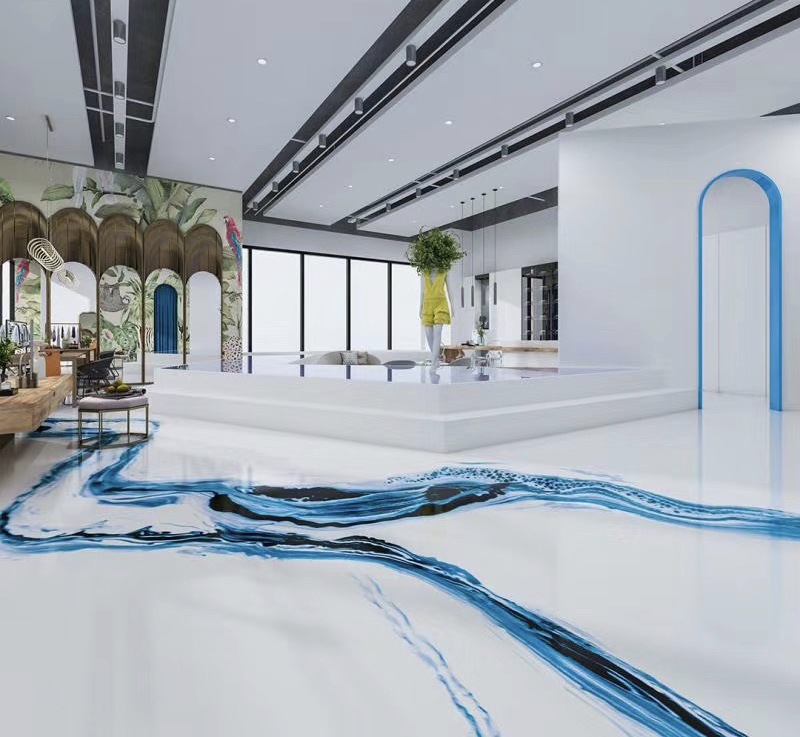 水墨地坪漆艺术涂料室内民宿酒店展厅中国风复古地面漆环氧树脂