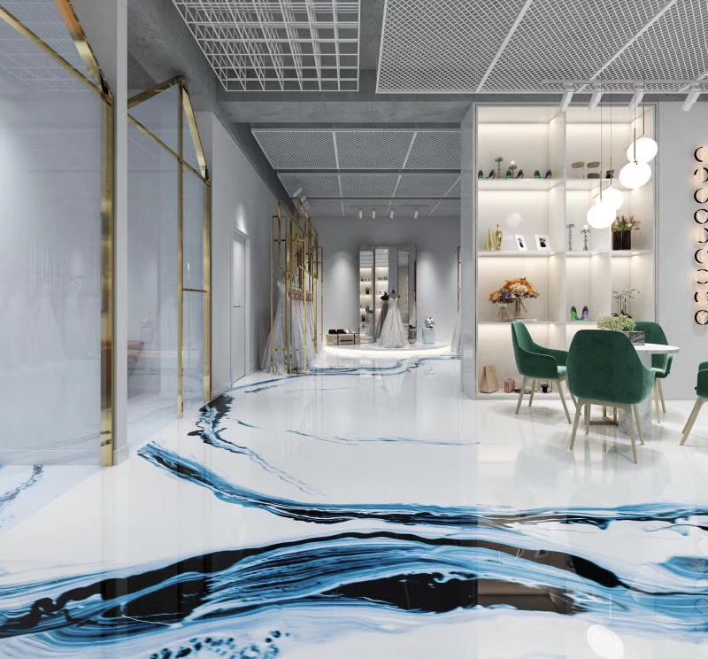 水墨地坪漆艺术涂料室内民宿酒店展厅中国风复古地面漆环氧树脂